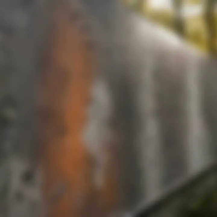 A close-up of a surface being treated for graffiti removal.
