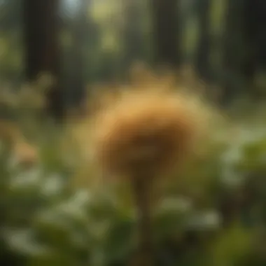 Close-up of hazel pollen release