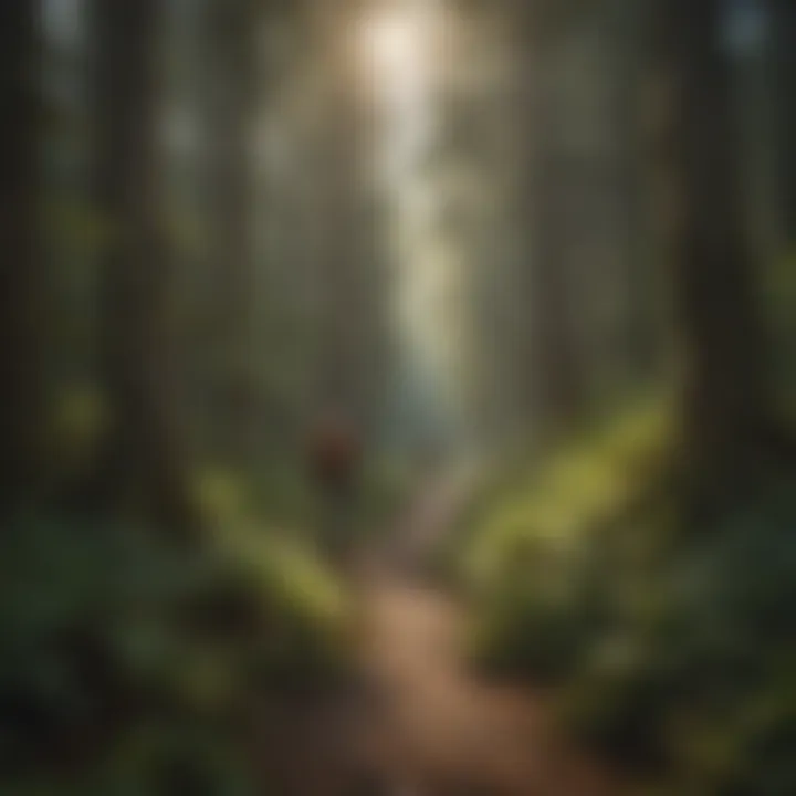 A hiker navigating a scenic trail through the forest