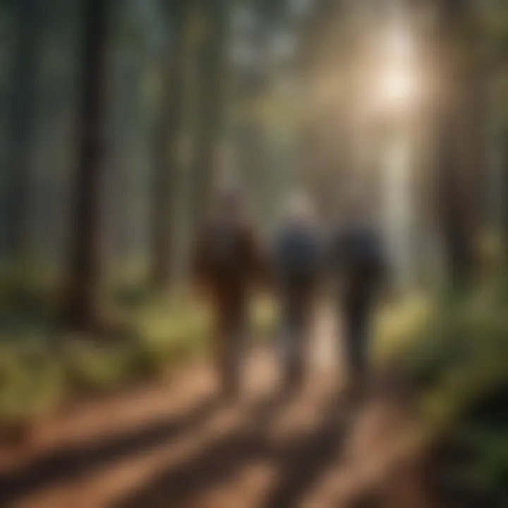 A senior couple enjoying a picturesque trail in a national park