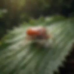 Close-up of a tick on a leaf