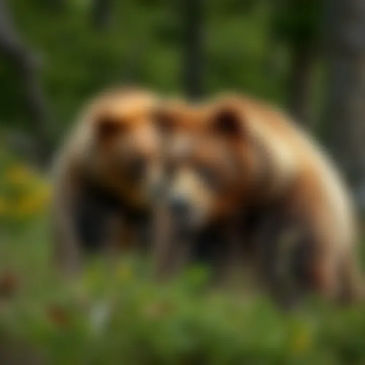 A visual representation of human-wildlife conflict, highlighting the challenges faced by brown bears.