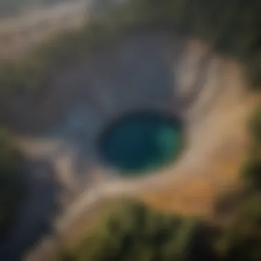 An aerial view of an Idaho mining site emphasizing sustainable practices in gemstone extraction