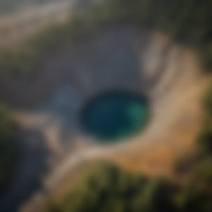 An aerial view of an Idaho mining site emphasizing sustainable practices in gemstone extraction