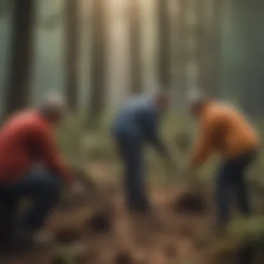 Community Members Planting Trees