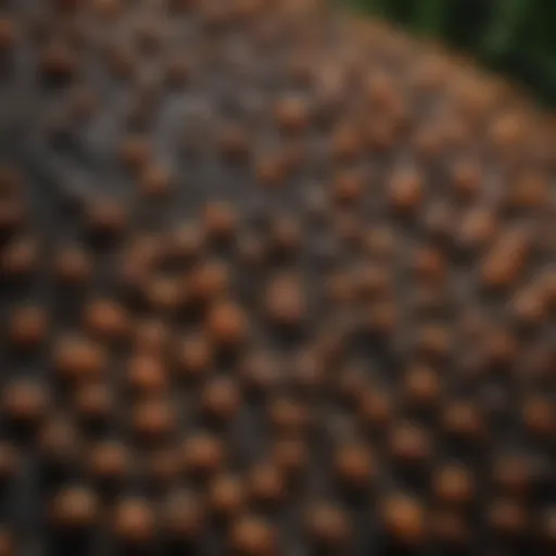 Close-up of ebony tree seeds showcasing their unique texture and coloration