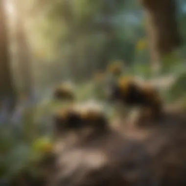 A variety of bumblebee species displayed on a natural background