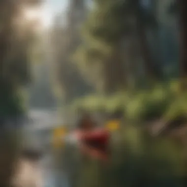 Visitor enjoying kayaking on the river