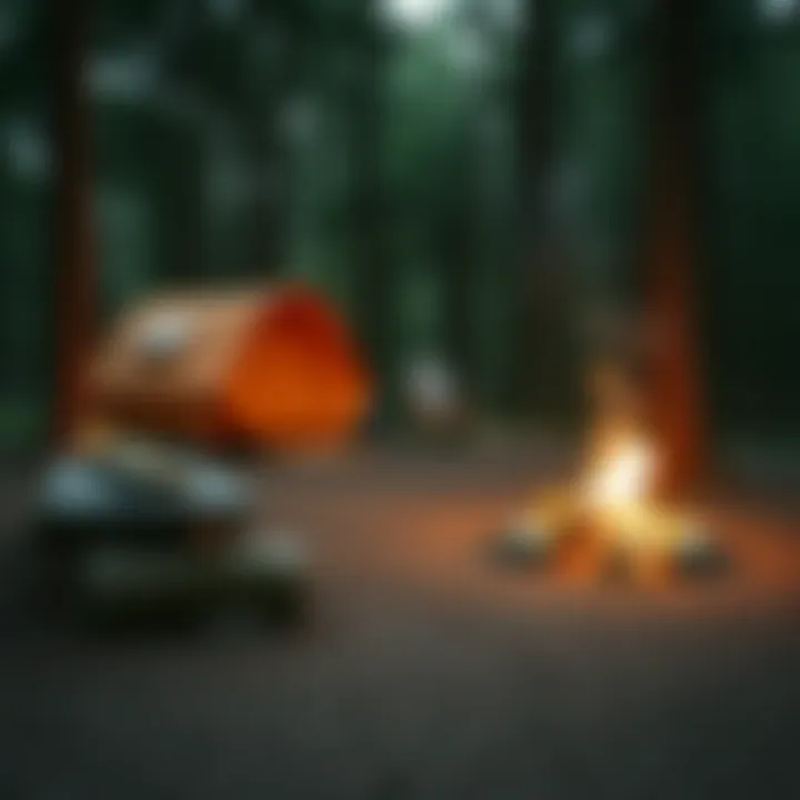 Inviting Campsite at Lake Campground Campsite featuring a cozy setup with a fire pit