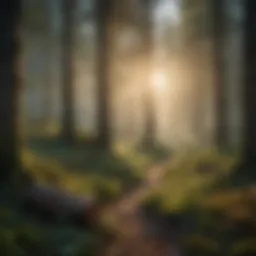 A forest with diverse flora showcasing sustainable land use practices