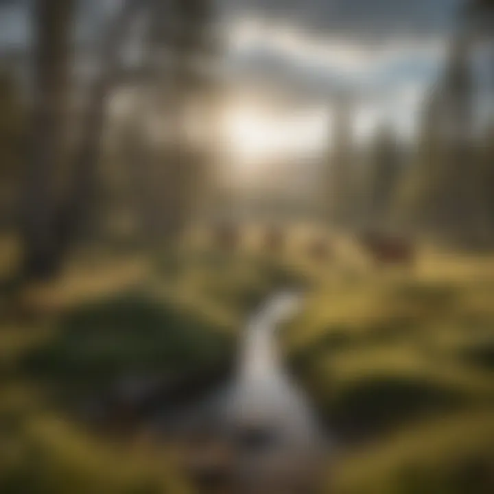 A breathtaking view of the landscape where wild horses roam