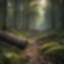 A serene woodland scene littered with various types of waste, illustrating the impact of pollution.