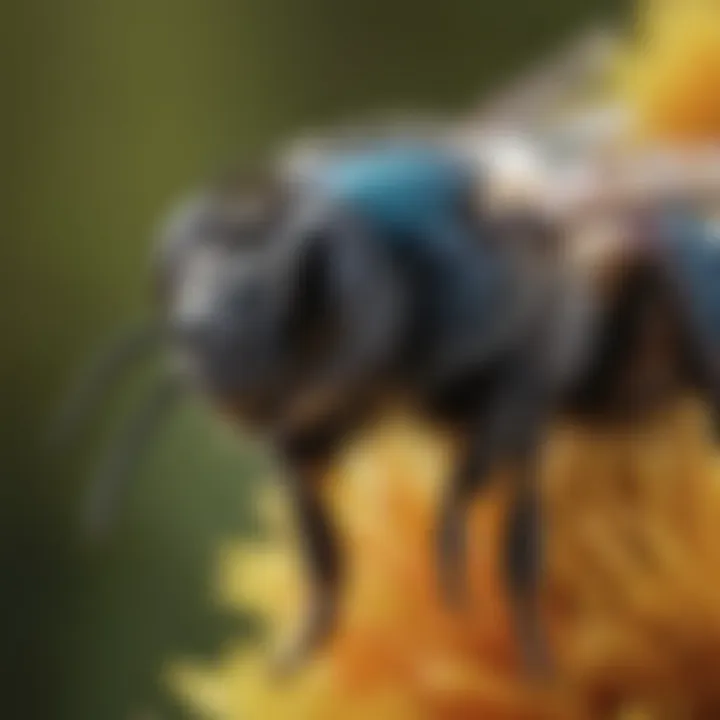 Close-up of a mason bee on a flower