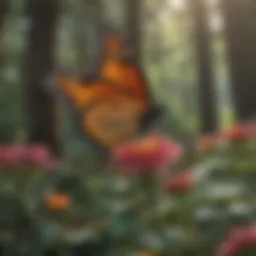 A monarch butterfly perched on a vibrant flower