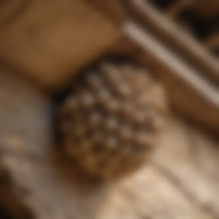 Mud wasp nest located under the eaves of a house