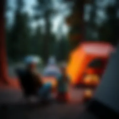 Campers at a Colorado Campsite Campers enjoying their time at a well-reserved campsite