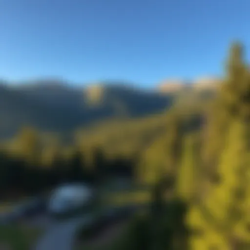 Scenic Campground in Colorado Scenic view of a Colorado campground surrounded by mountains