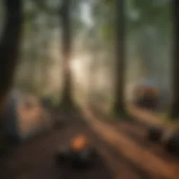 Scenic view of a tranquil campsite in Virginia's wilderness