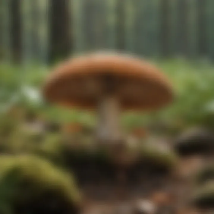 Close-up of a field guide for mushroom identification