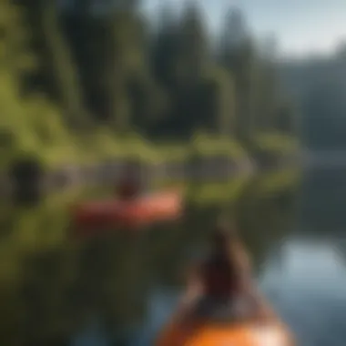 Kayakers enjoying a sunny day on Newport Lake, emphasizing recreational opportunities.