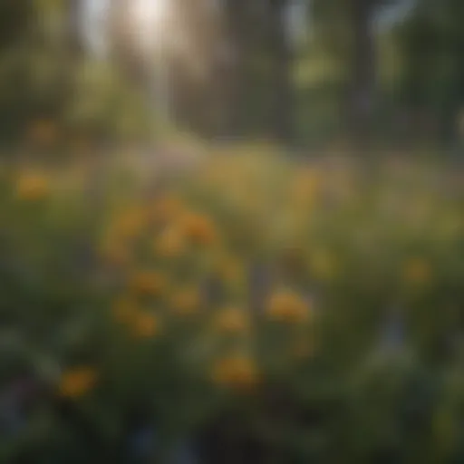 A vibrant display of native wildflowers in a northeastern meadow