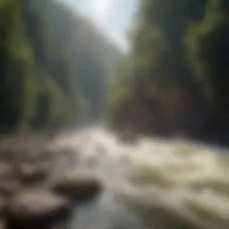 Ocoee River with rafts navigating the rapids