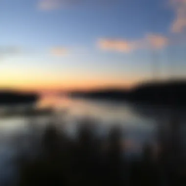 A peaceful sunset over the Ohio River, creating a perfect backdrop for fishing.