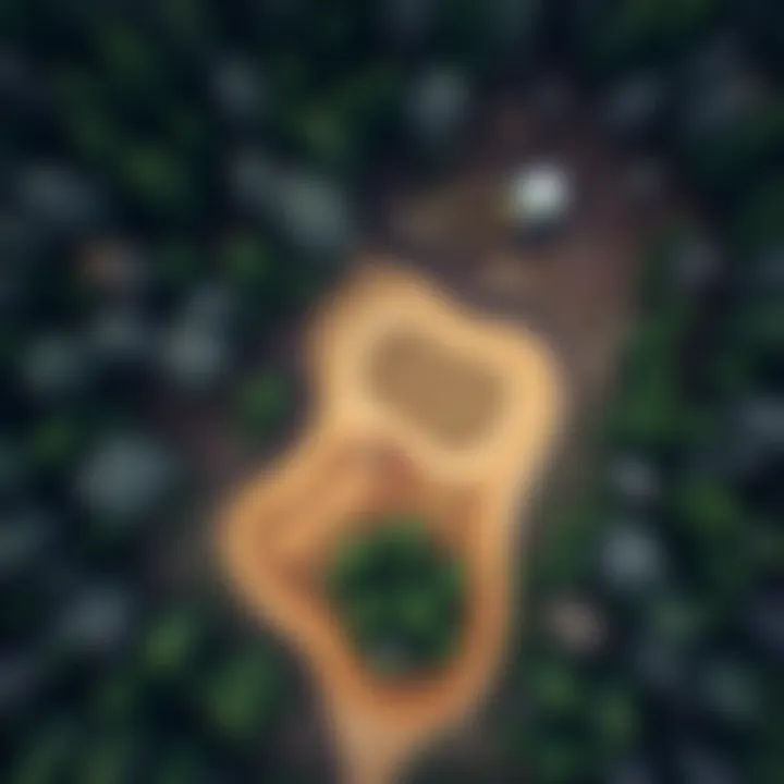 An aerial view of a forest area post-wood chipping operation