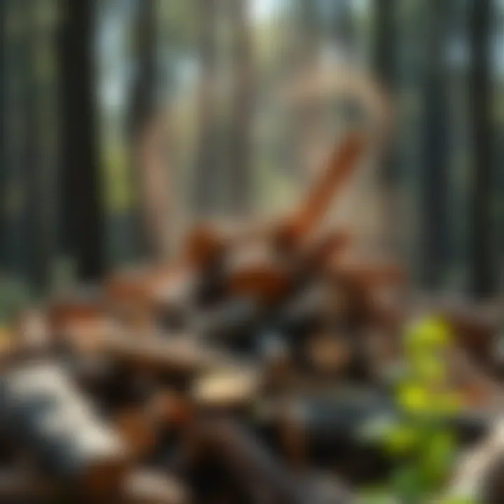 Illustration of ecological benefits of wood chipping in forest management