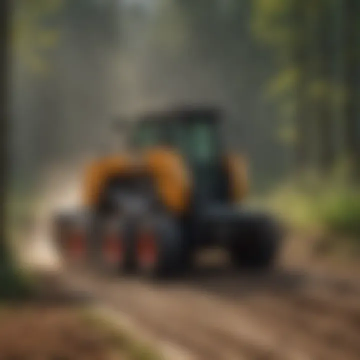 Operator controlling skid steer mulcher with precision