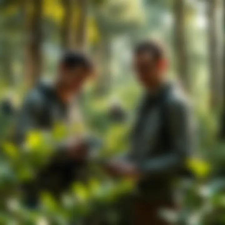 Ecologists studying forest ecosystems