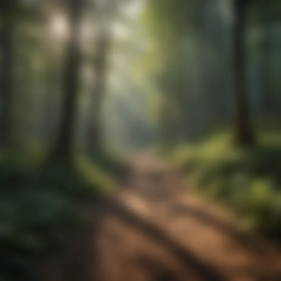 Ancient indigenous trail winding through lush Virginia forests