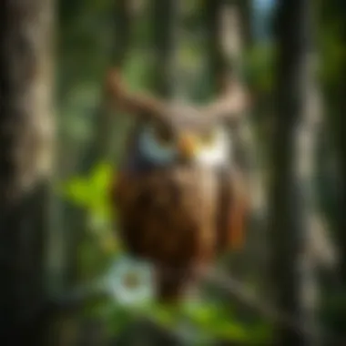 Nature-Inspired Owl Craft A creative owl craft project made from natural materials, highlighting the artistic interaction with nature.