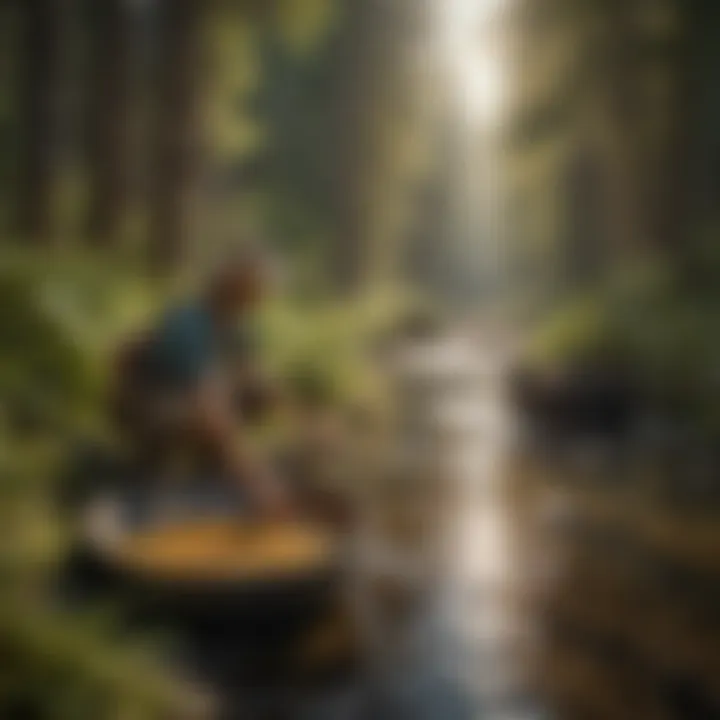 A lush landscape highlighting sustainable gold panning practices.