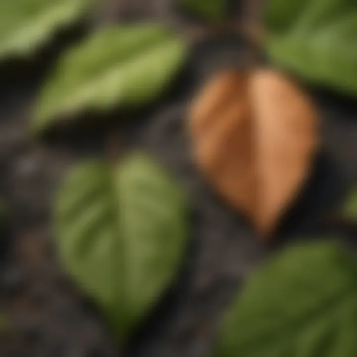 Close-up of paw paw leaves