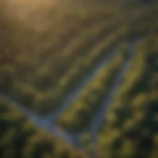 Aerial view of diverse land parcels