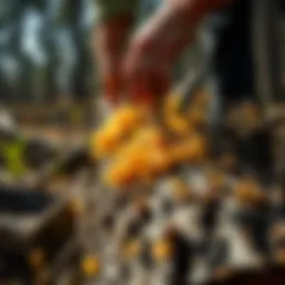 Harvesting resin from tree trunks