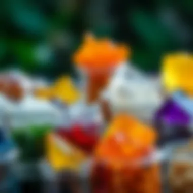 Diverse Types of Resins Different types of resins in containers