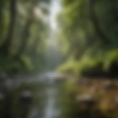 Rugged landscape of Sauk River with lush greenery