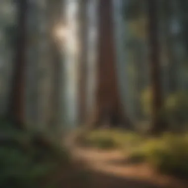 Hiking trail leading through Sequoia National Park