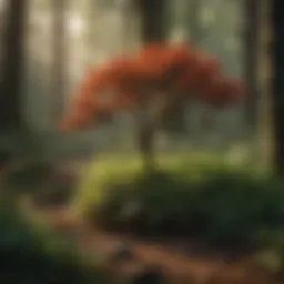 Diverse shrub species thriving in a woodland setting