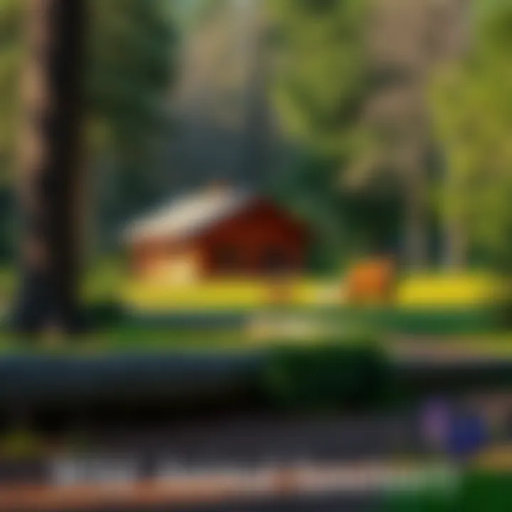 A serene landscape showcasing a wild animal sanctuary