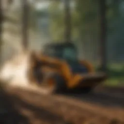 Advanced skid steer mulching machine in action