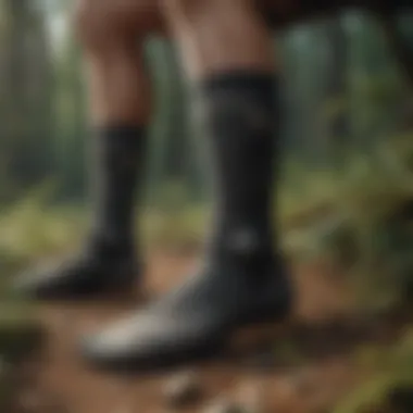 Material and Design of Protection Socks Detailed view of snake bite protection socks showcasing their material and design