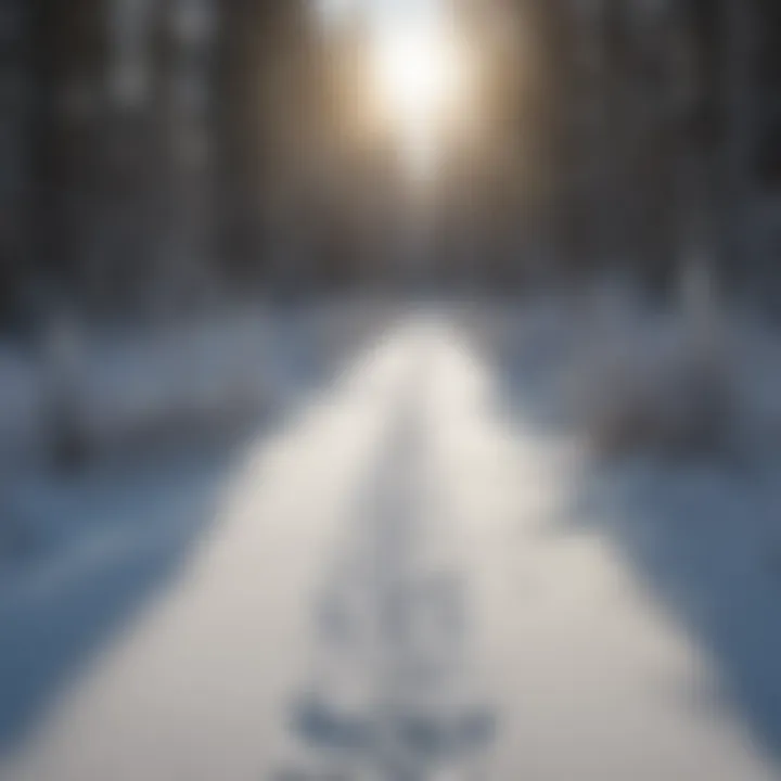 Evidence of Wildlife in Winter Wildlife tracks in the snow, indicating active fauna