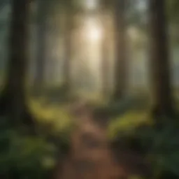 A lush forest showcasing diverse tree species