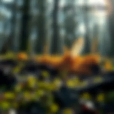 An educational graphic illustrating the effects of dehydration on wildlife in woodland environments.