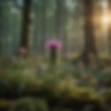 Diverse Flora in Woodland Ecosystems Lush woodland ecosystem showcasing diverse flora