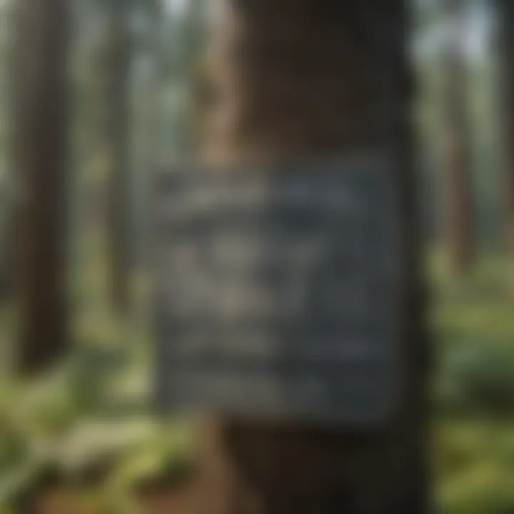 Close-up of a conservation sign in Sugarloaf forest