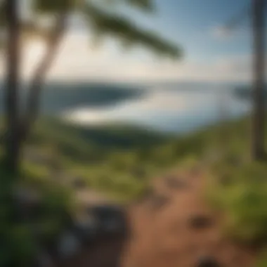 A panoramic vista of Lake Superior from a trail viewpoint